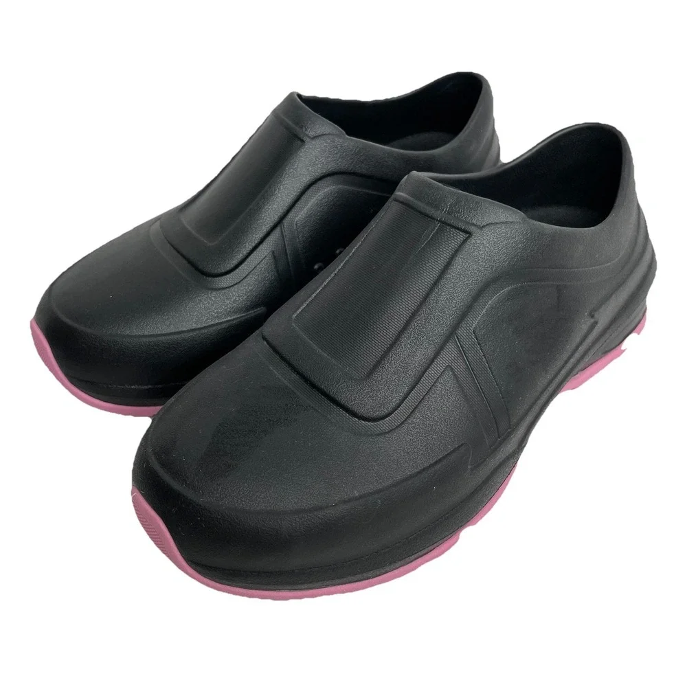 Gales Shoes Mens 5 Womens 7 Black/Pink Comfort Nursing Slip Resistant Slides